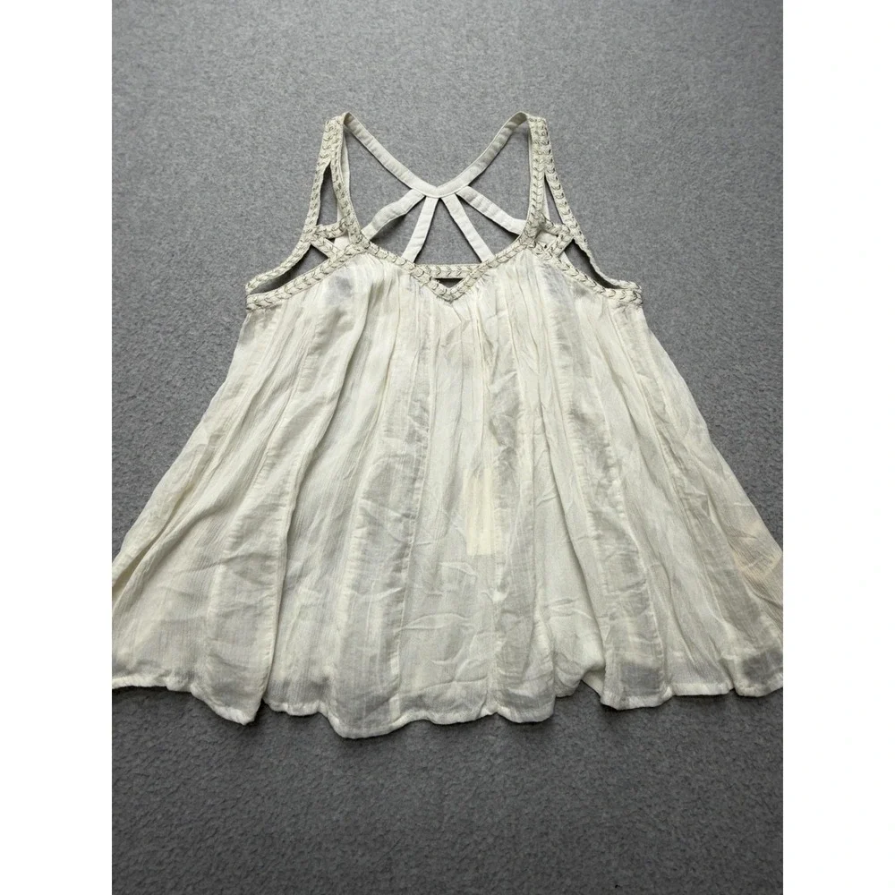Vanessa Virginia Anthropologie Womens 4 White Boho Strappy Cami NWT - Picture 2 of 13